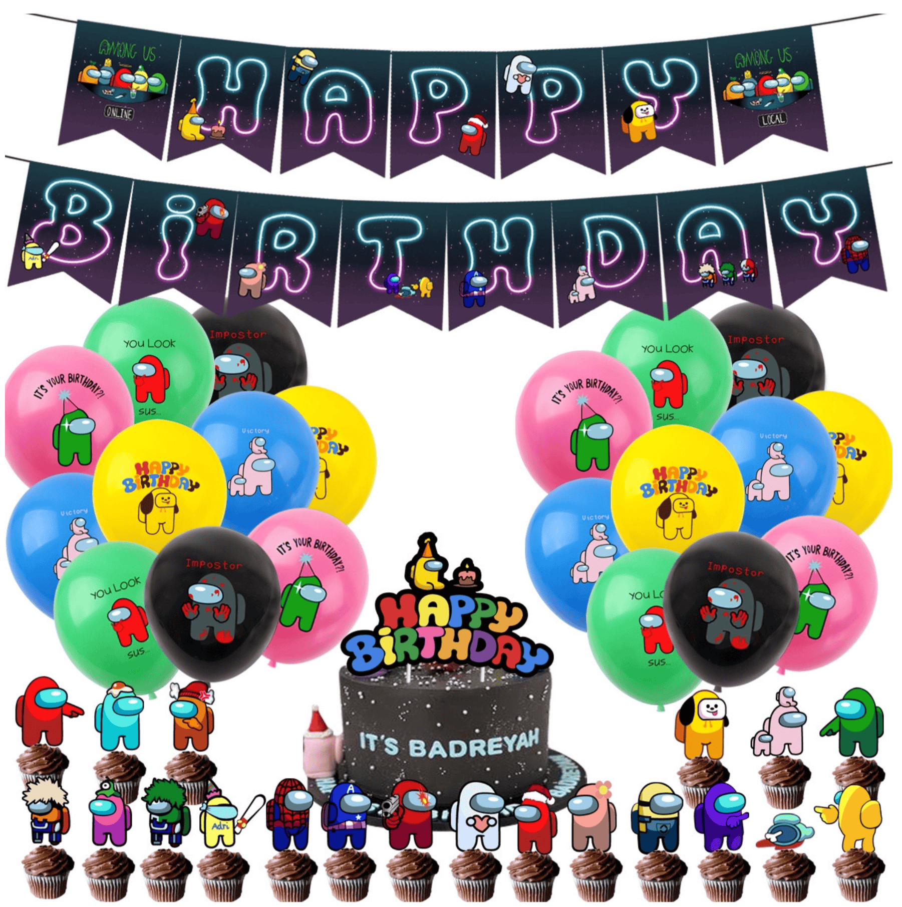 Among us Birthday Party Decorations – Complete Decoration Set