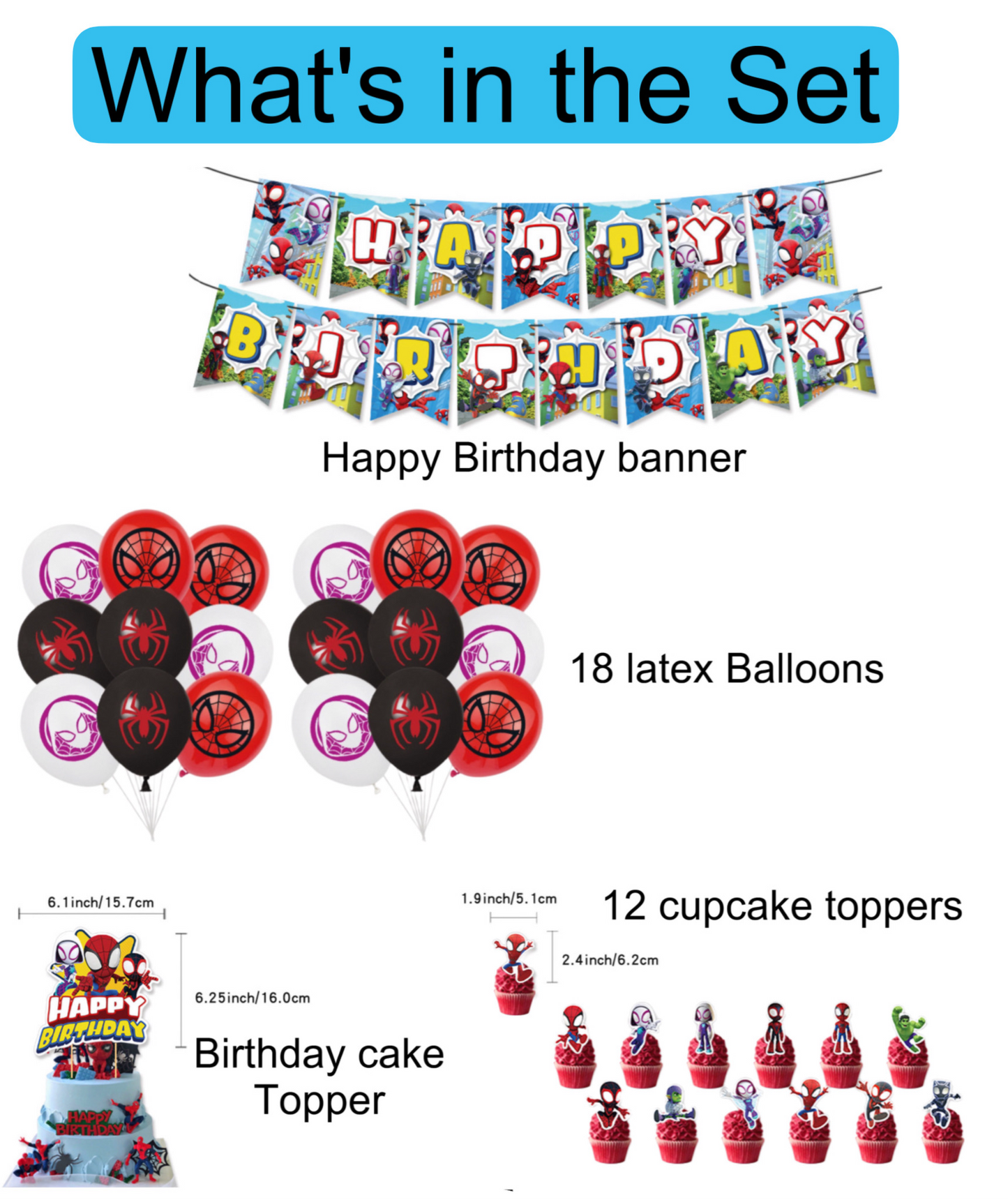 Spidey birthday party decorations set