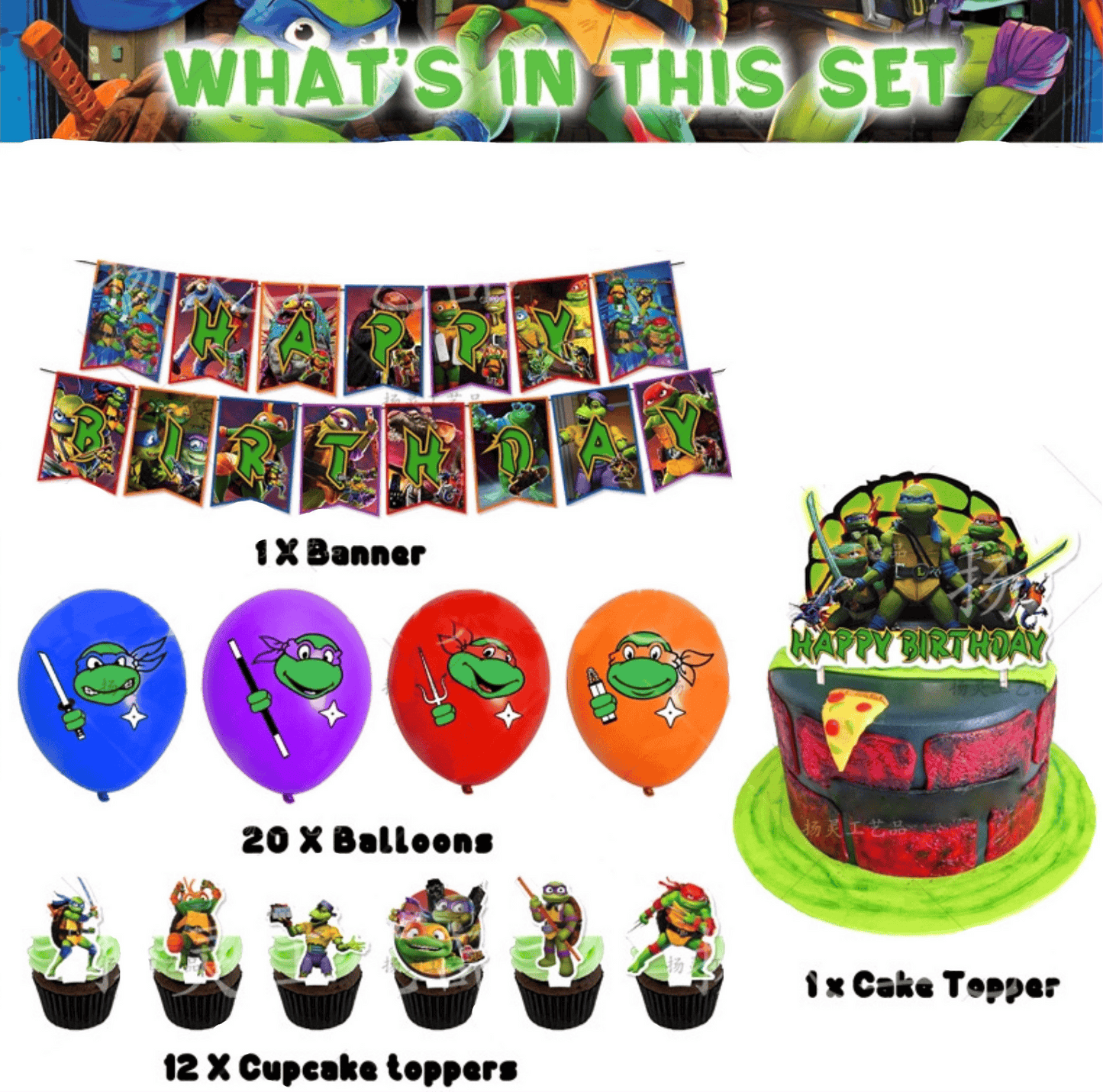 Ninja Turtles party decorations set-table decor.