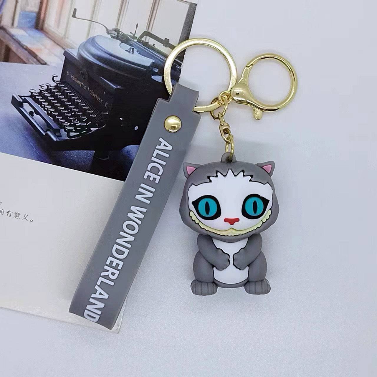 Cat from Alice in Wonderland keychain.