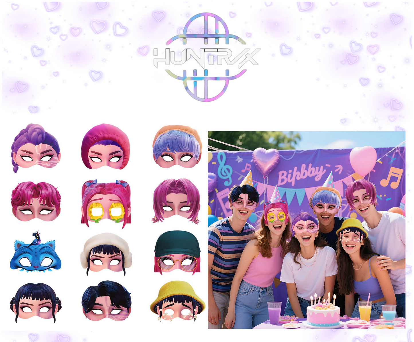 Ensemble de décorations pour fête d'anniversaire Huntrix 02