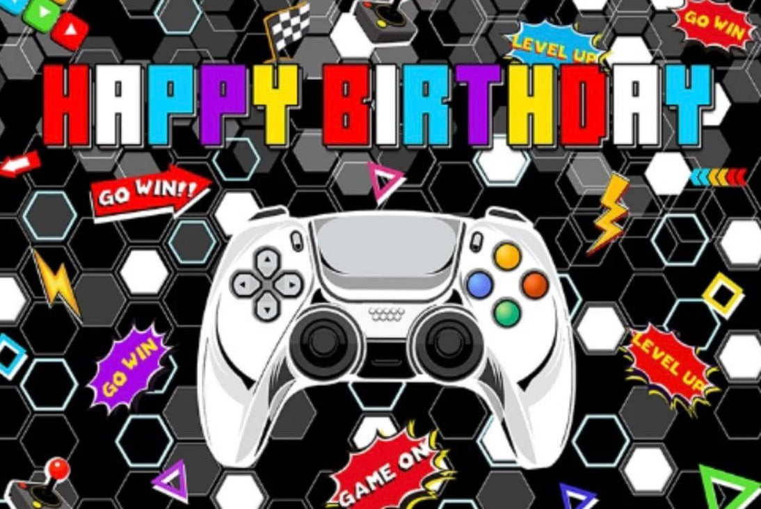 Gamer B&W Birthday Party Decorations