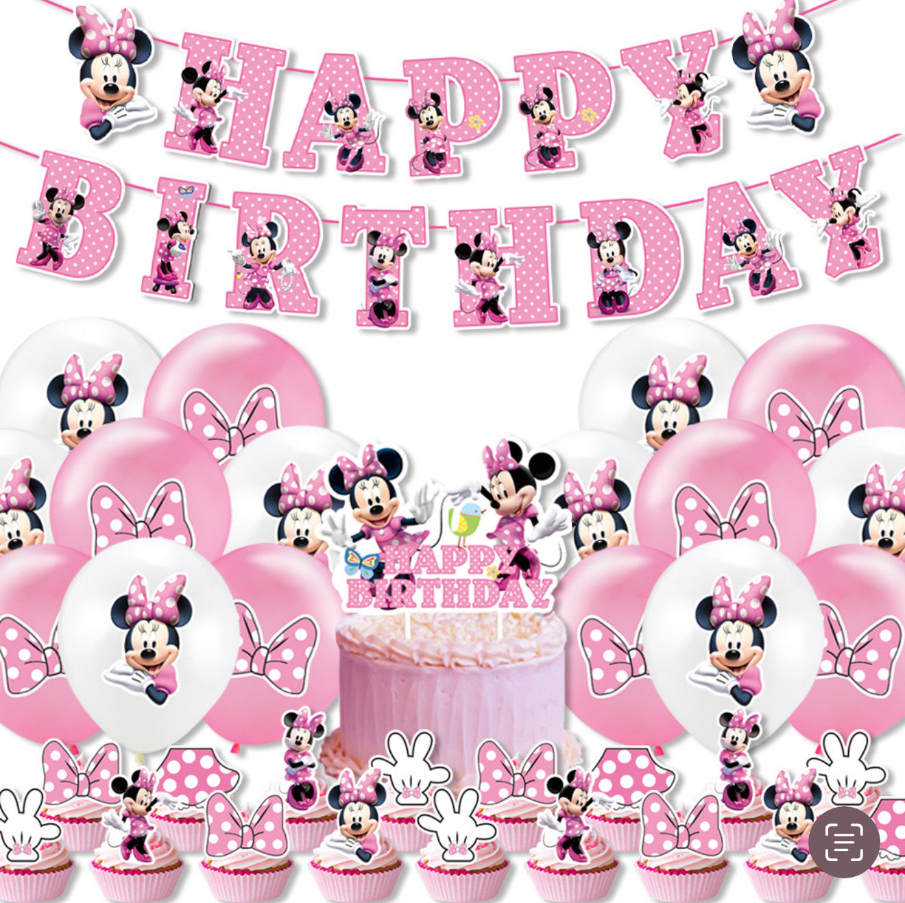 Minnie pink party decorations set-table decor