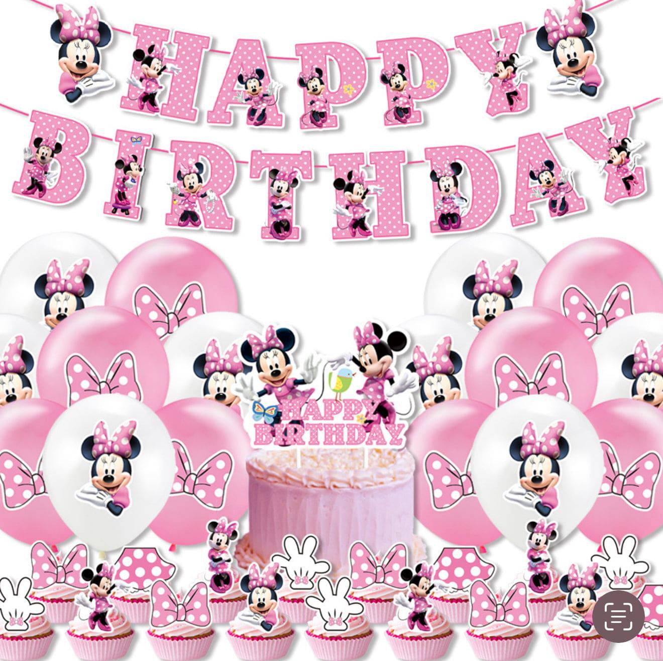 Minnie pink party decorations set-table decor.