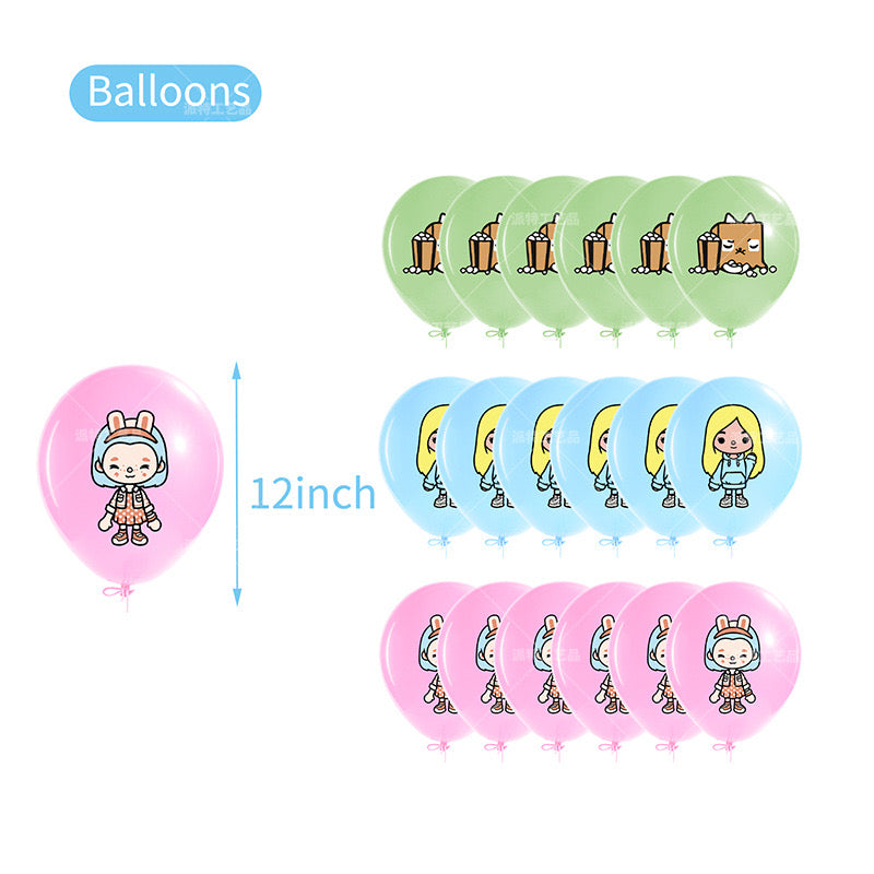 Toca Boca birthday party decorations set