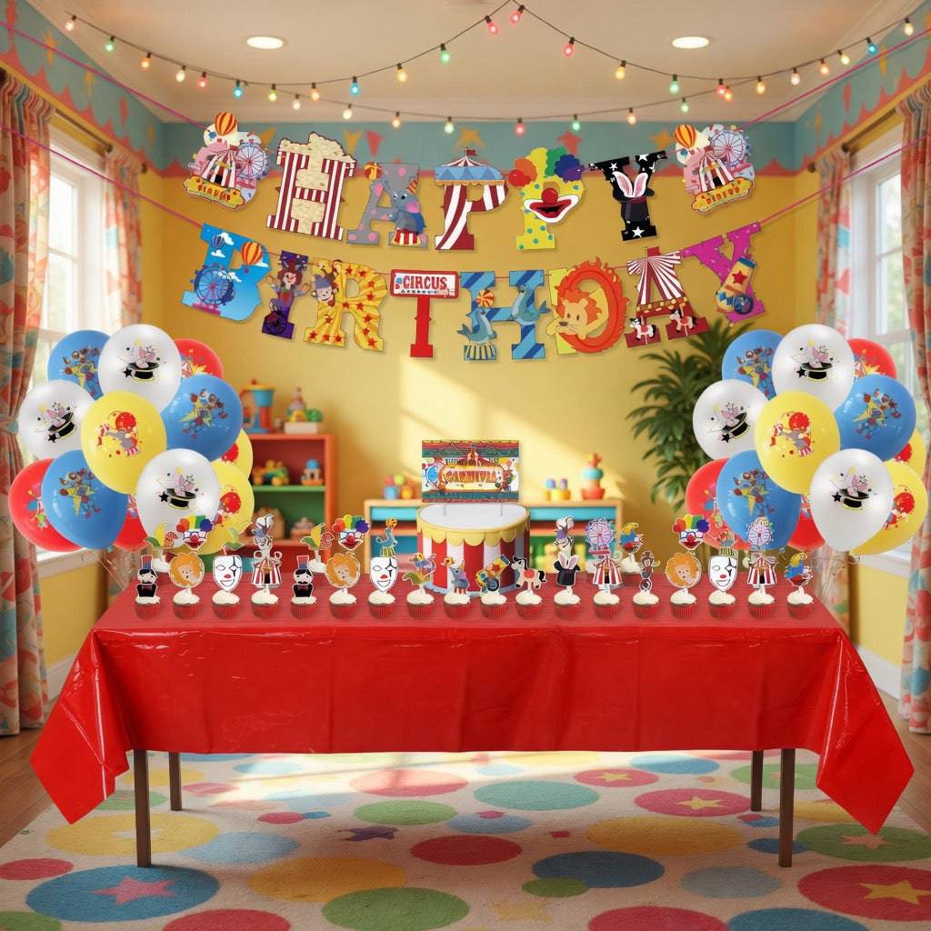 Circus Birthday Party Decorations – Complete Decoration Set.