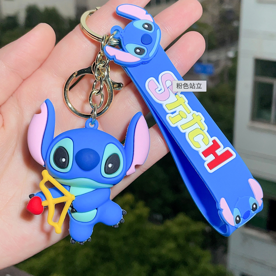 Blue Stitch Cupid Keychain.