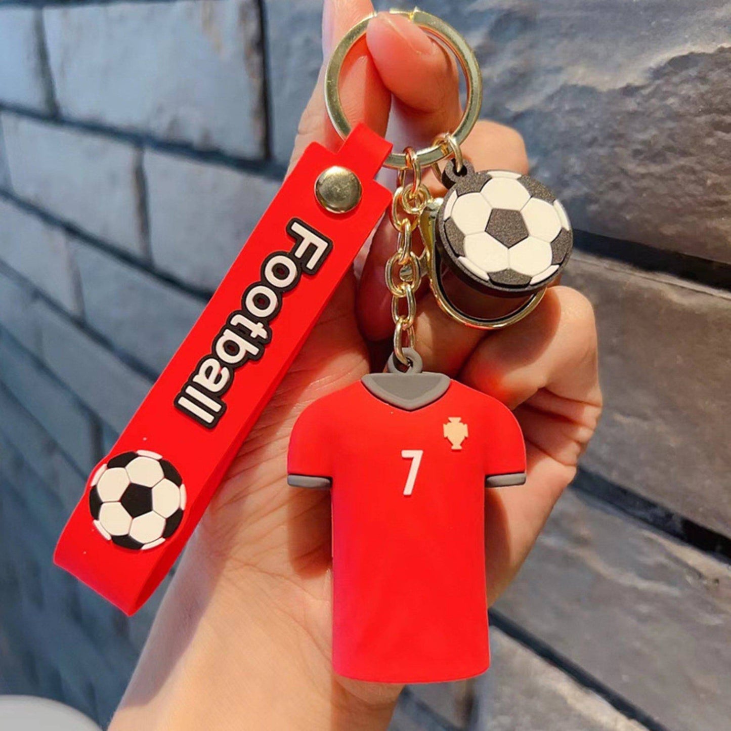 Football number 7 Keychain.