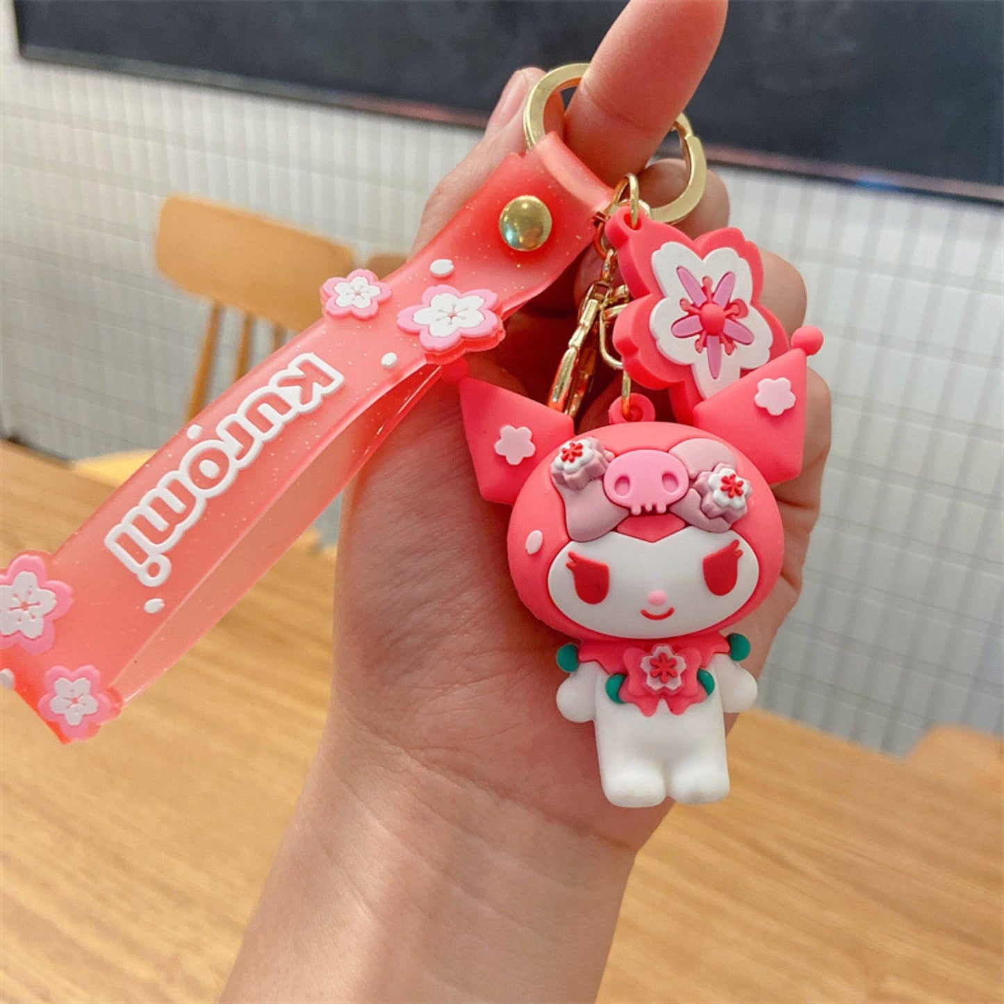 Kuromi Sakura Keychain.