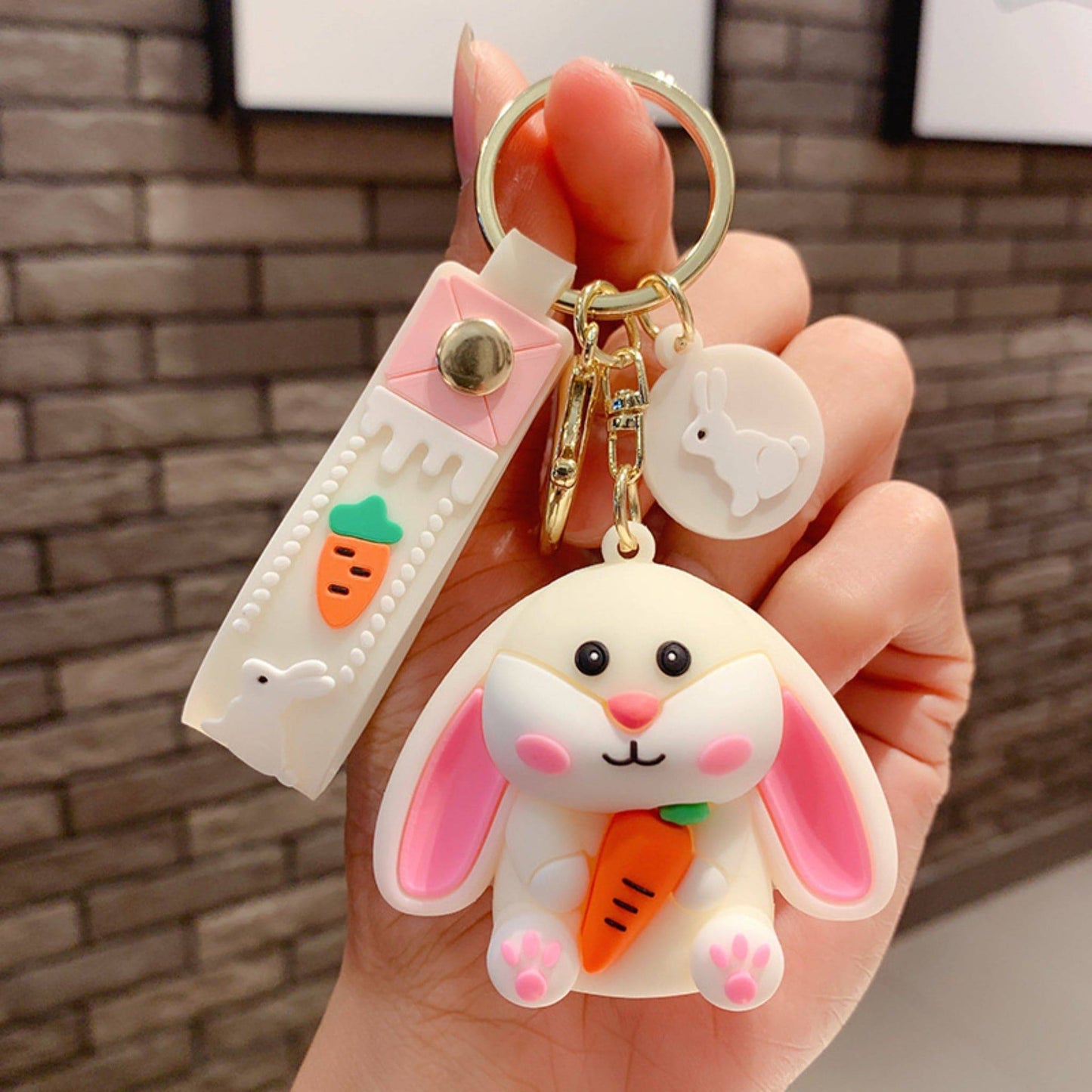 Pearl White Bunny Keychain.