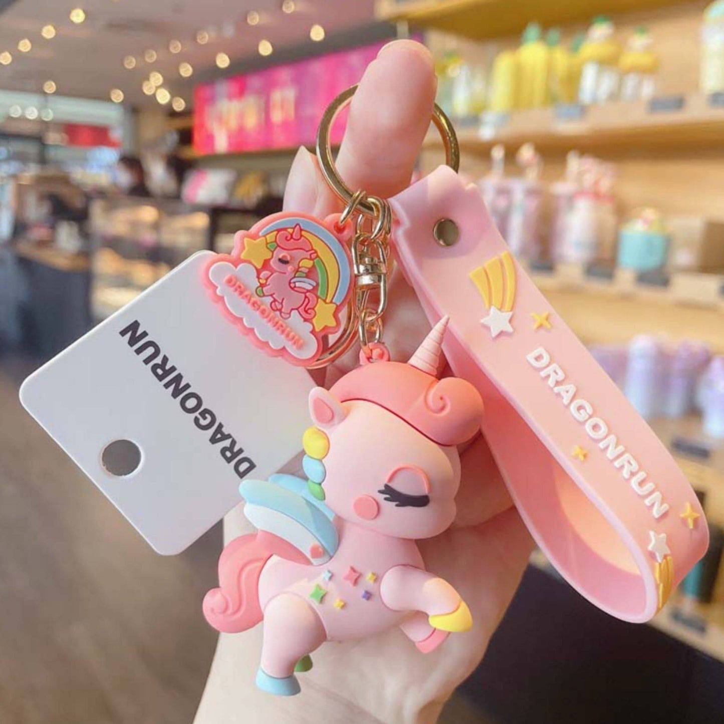 Pink Unicorn Keychain.