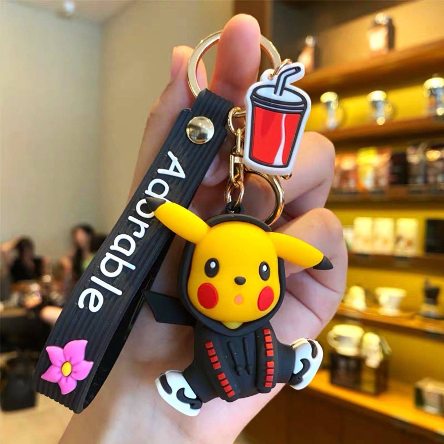 Pikachu in Black Hoodie Keychain.