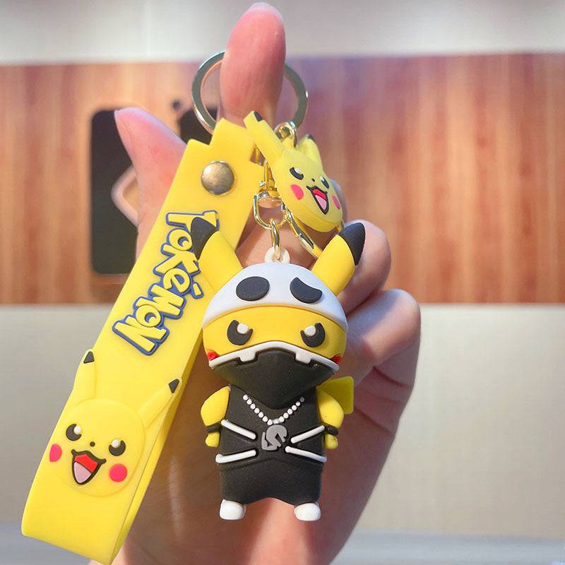 Pikachu angry masked ninja Keychain.
