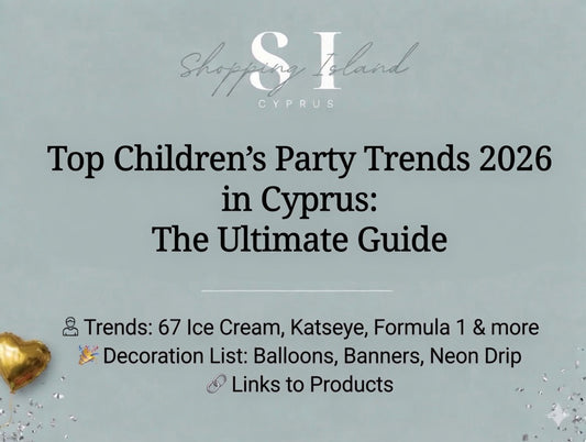2026 Kids Party Decoration Themes featuring 67 Ice Cream, Katseye K-Pop, Formula 1, and Roblox themes for birthdays.