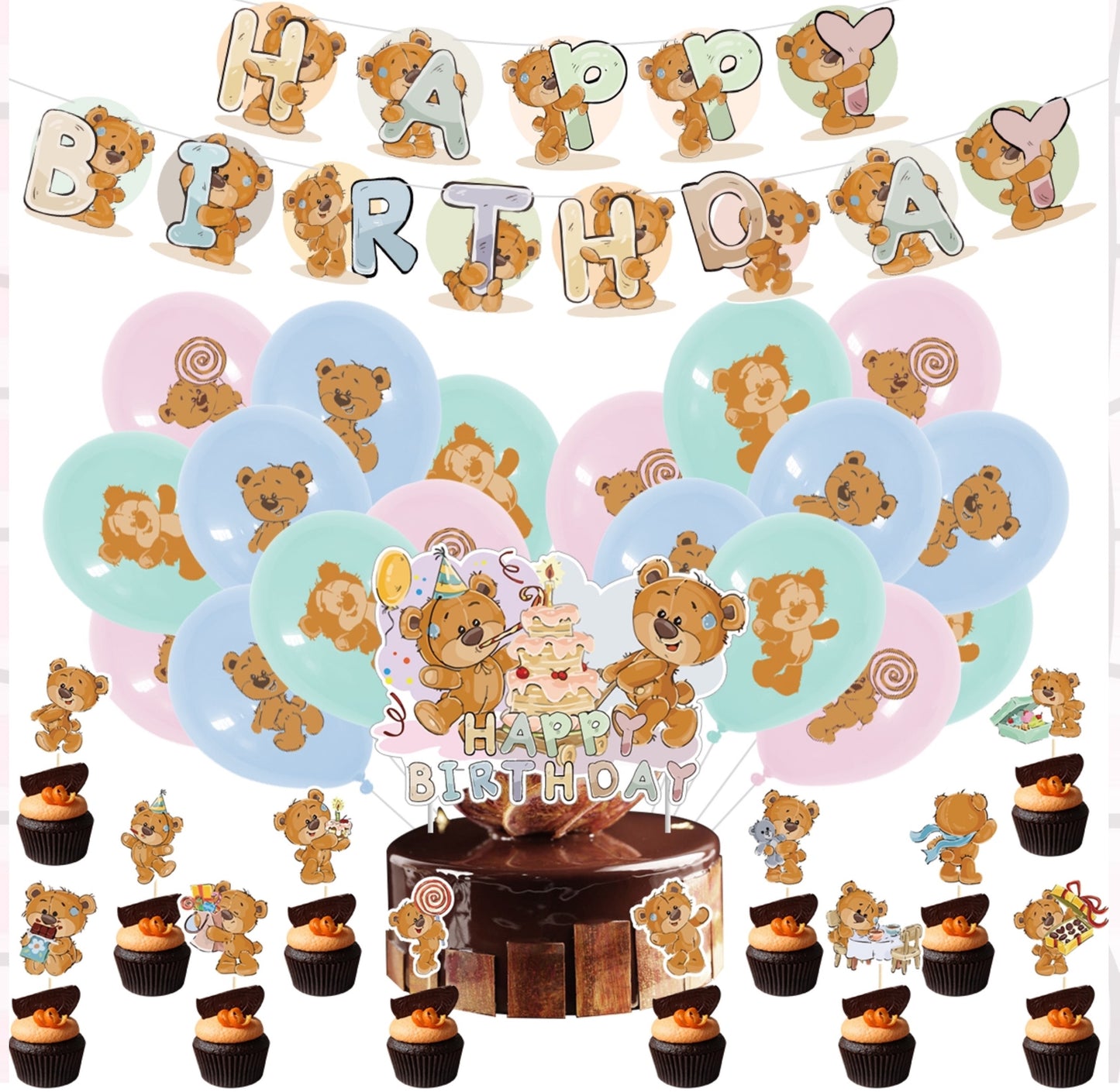 Bears Party Decorations – Complete Decoration Set.
