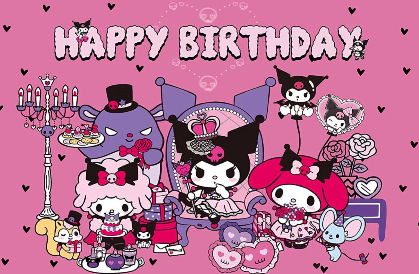 Украшения для дня рождения Kuromi – Набор декора для дня рождения – Все для праздника