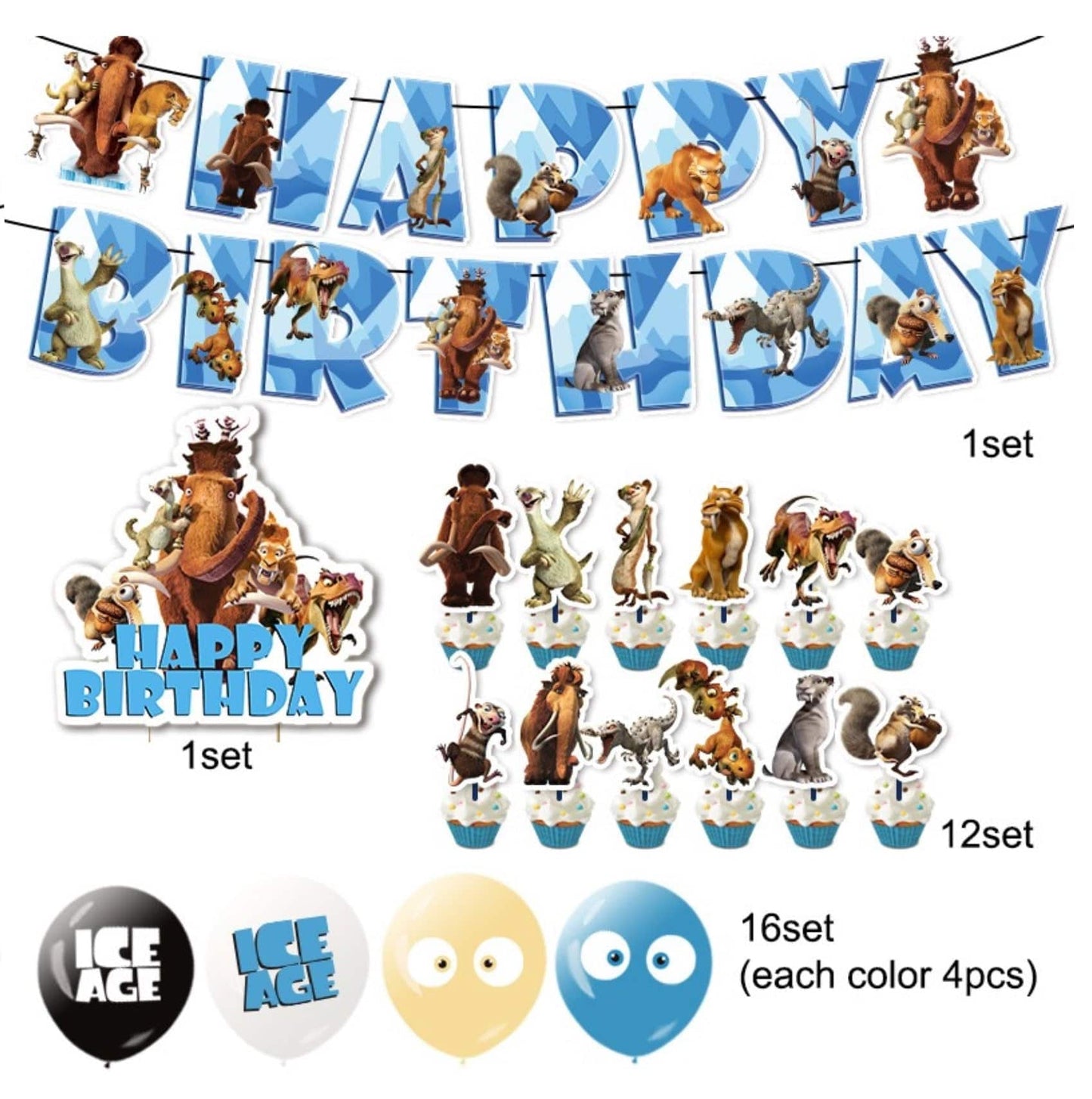 Ice Age Party Decorations – Complete Decoration Set.