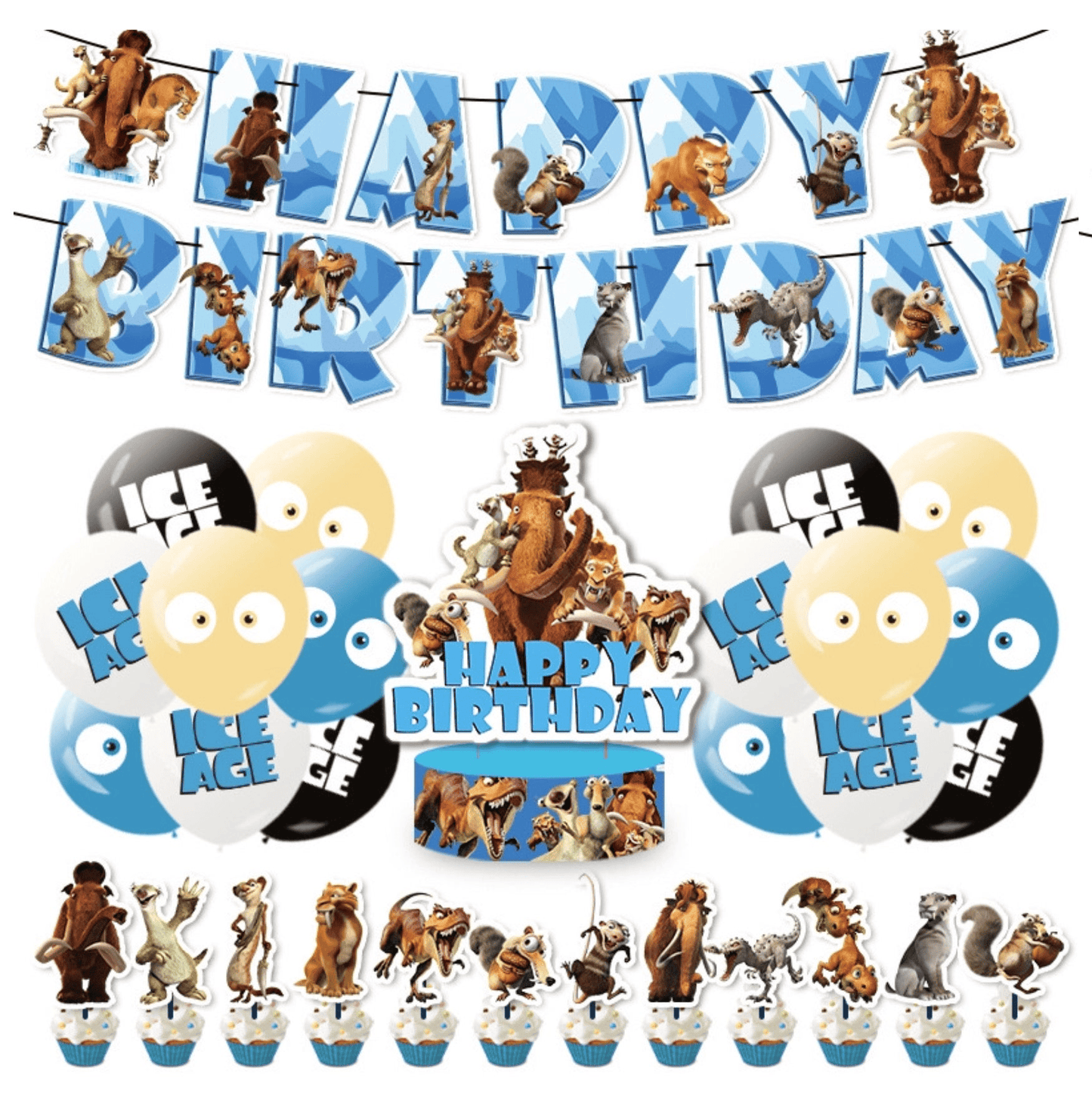 Ice Age Party Decorations – Complete Decoration Set.