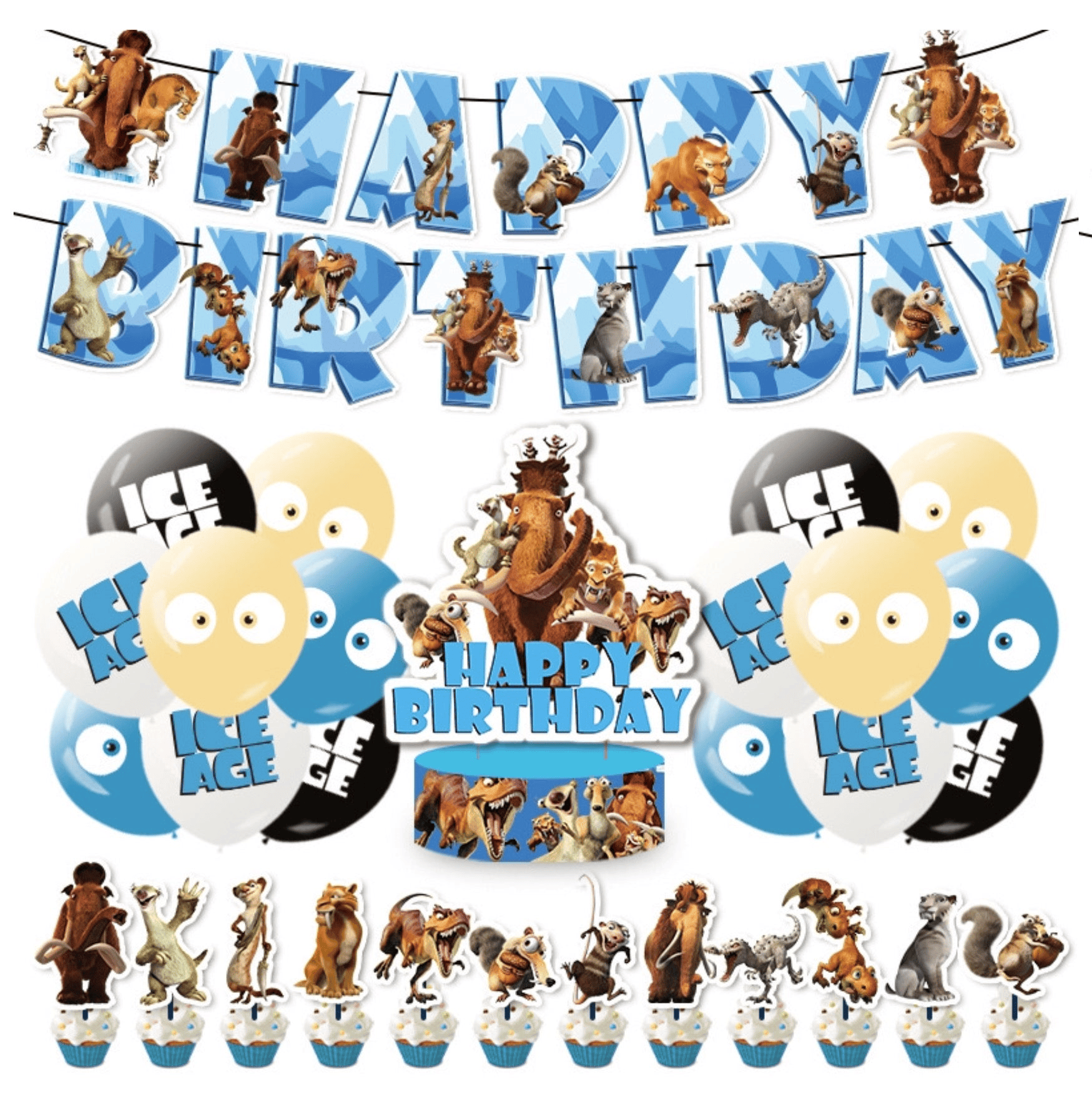 Ice Age Party Decorations – Complete Decoration Set.