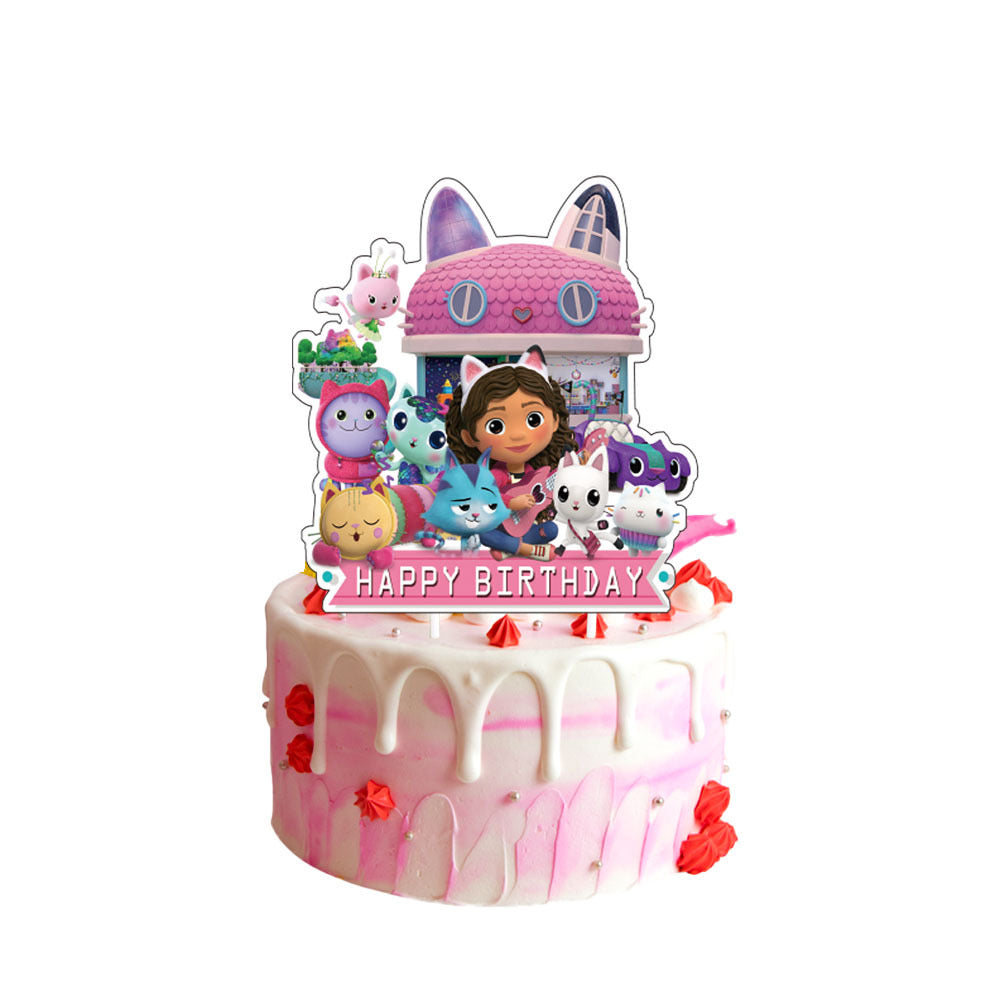 Gabby’s Dollhouse birthday party decorations and tableware set for kids.