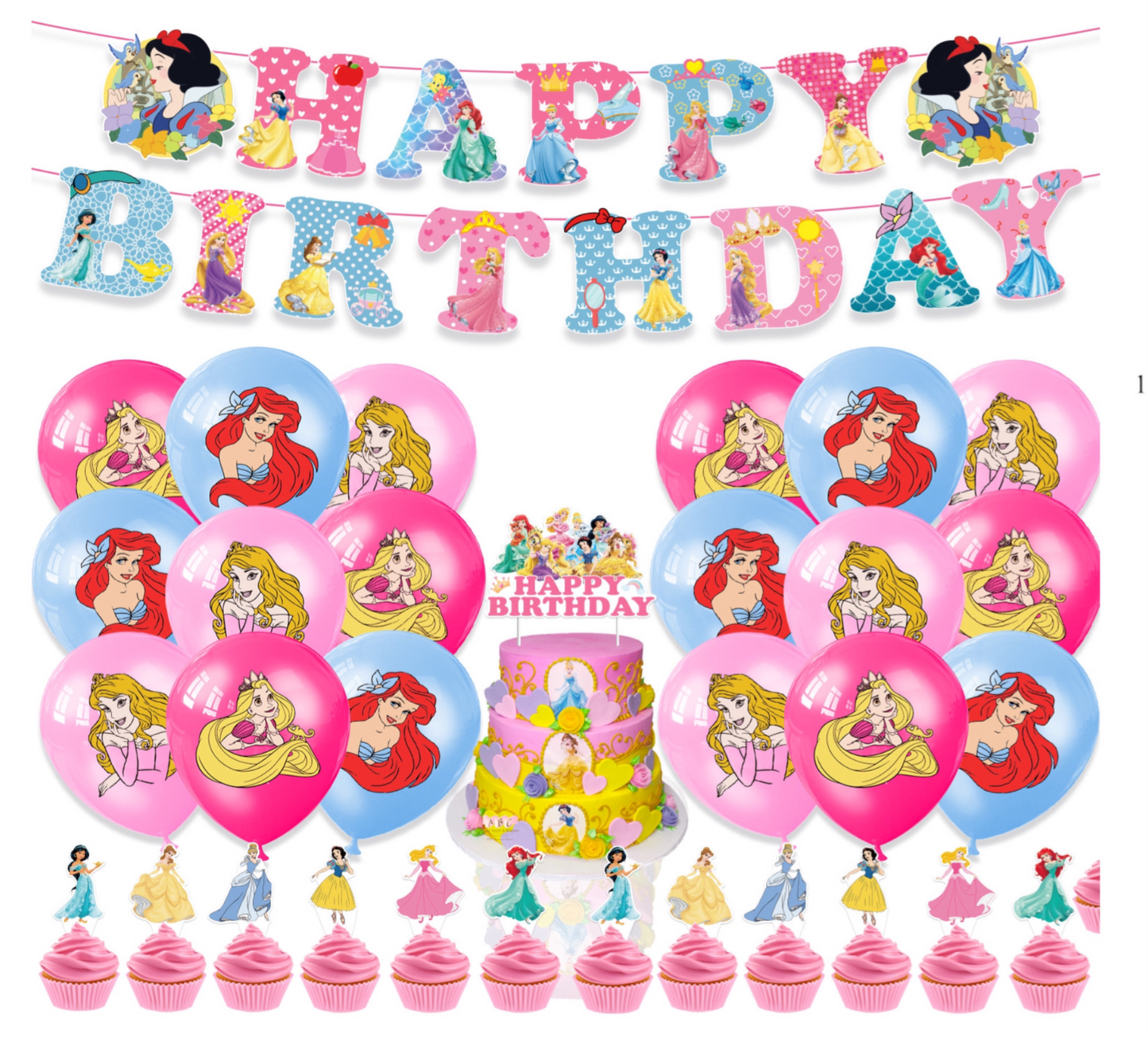 Colorful princesses party decorations creating a magical celebration atmosphere for every little princess