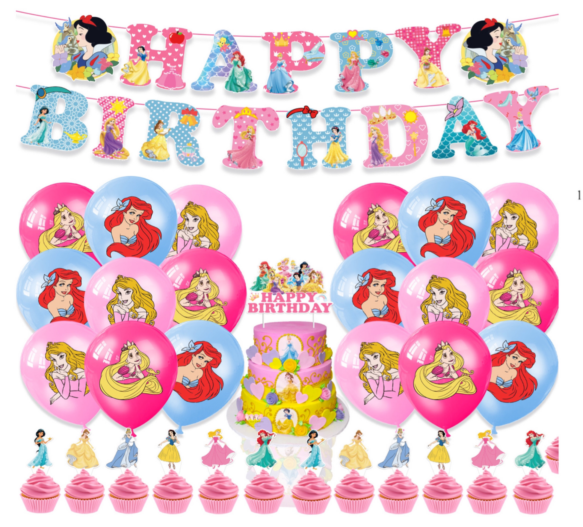 Colorful princesses party decorations creating a magical celebration atmosphere for every little princess