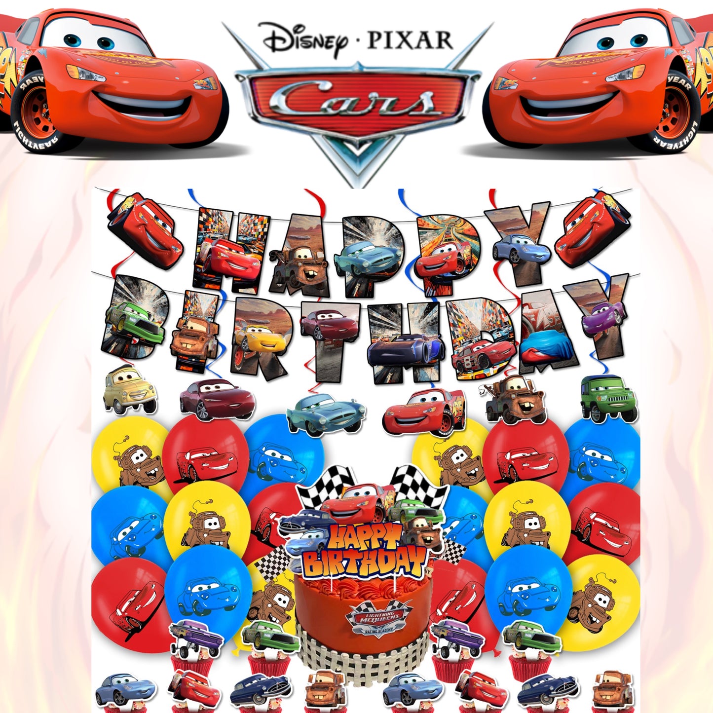 Набор украшений для вечеринки Cars McQueen — декор для стола