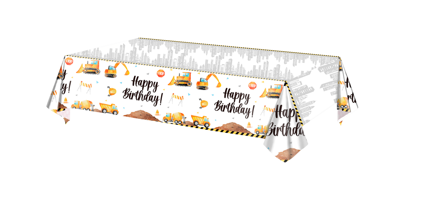 Construction trucks-themed birthday decorations adding fun and color to your celebration