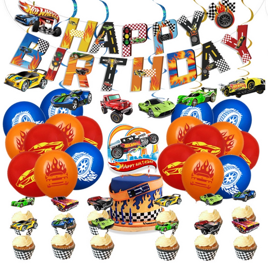 Hot wheels Birthday Party Decorations – Complete Decoration Set