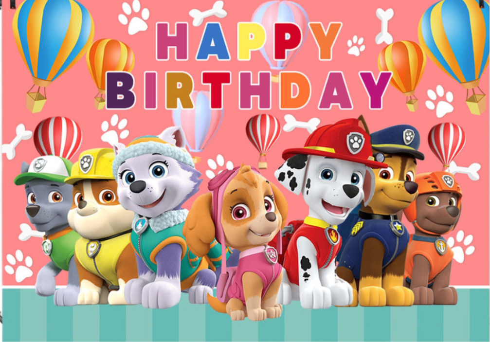 Fondo rosa de Patrulla Canina