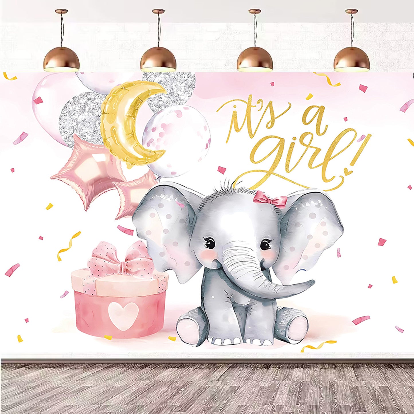 Welcome baby girl party Decorations – Complete Decoration Set.