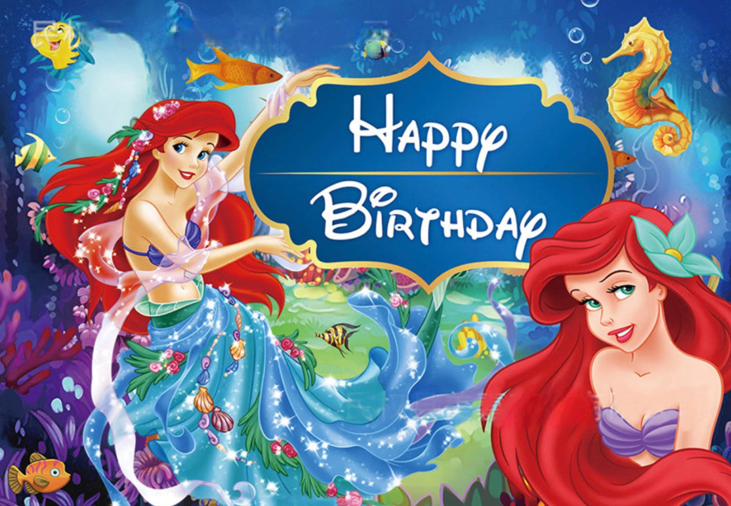Ariel birthday party decorations set