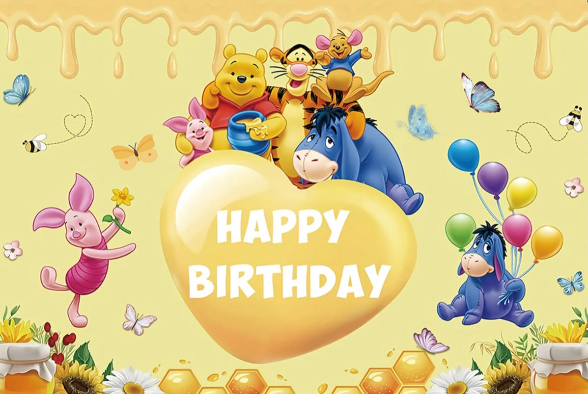 Winnie The Pooh Birthday decorations set.