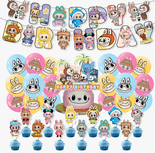 Labubu 02 birthday party decorations set