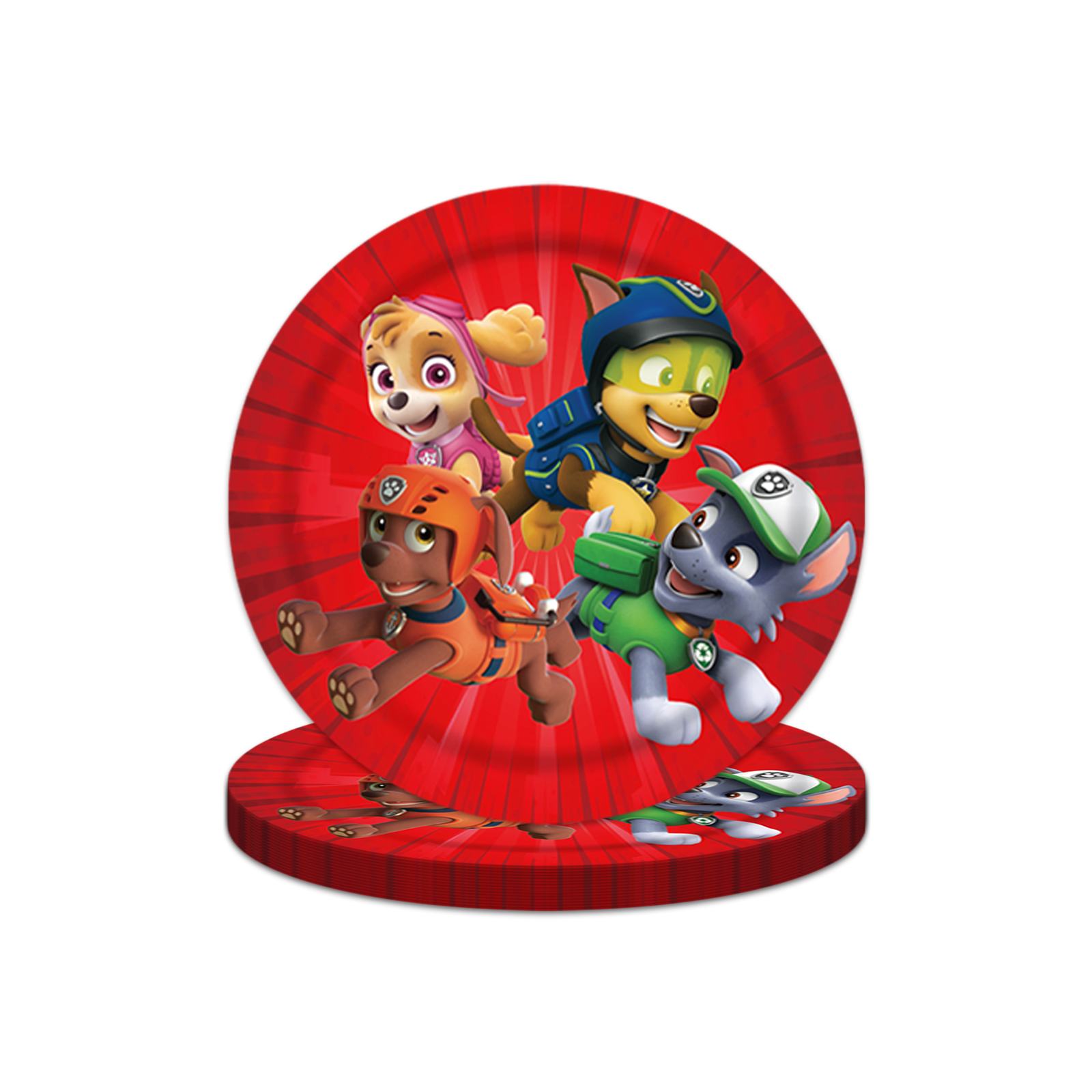 Paw Patrol birthday party decorations and tableware for kids.