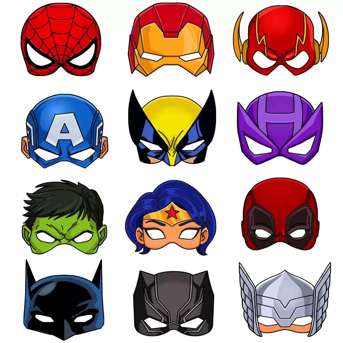 Avengers-themed birthday party decorations featuring banners, balloons, and tableware from Shopping Island.