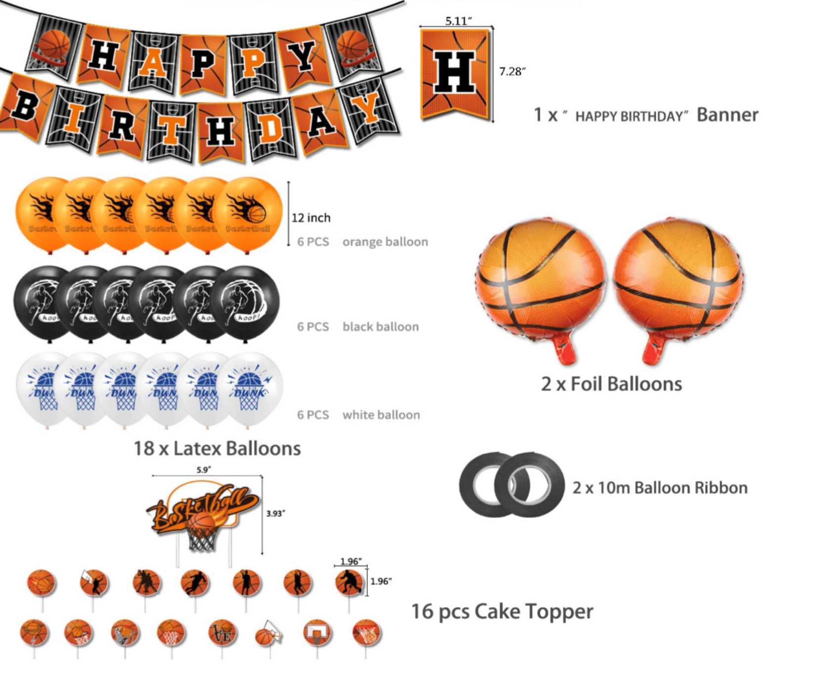 Basketball Party Decorations – Complete Decoration Set.