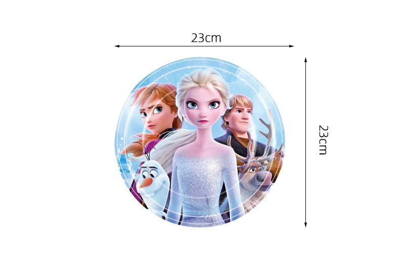 Frozen birthday party plates in two sizes.