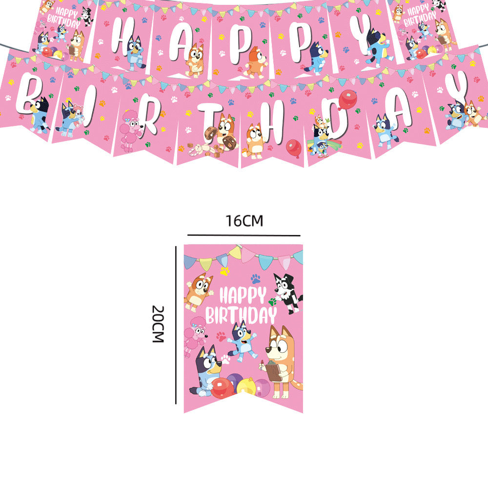 Set decorazioni per festa rosa Bluey - decorazione da tavola