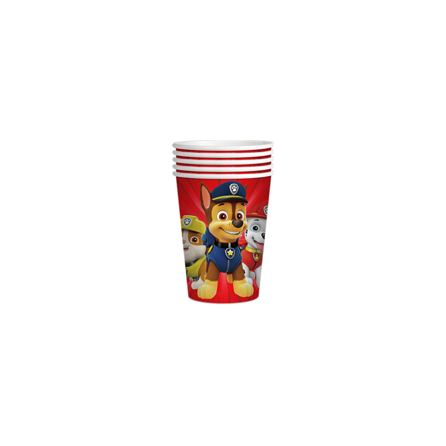 Paw Patrol birthday party decorations and tableware for kids.