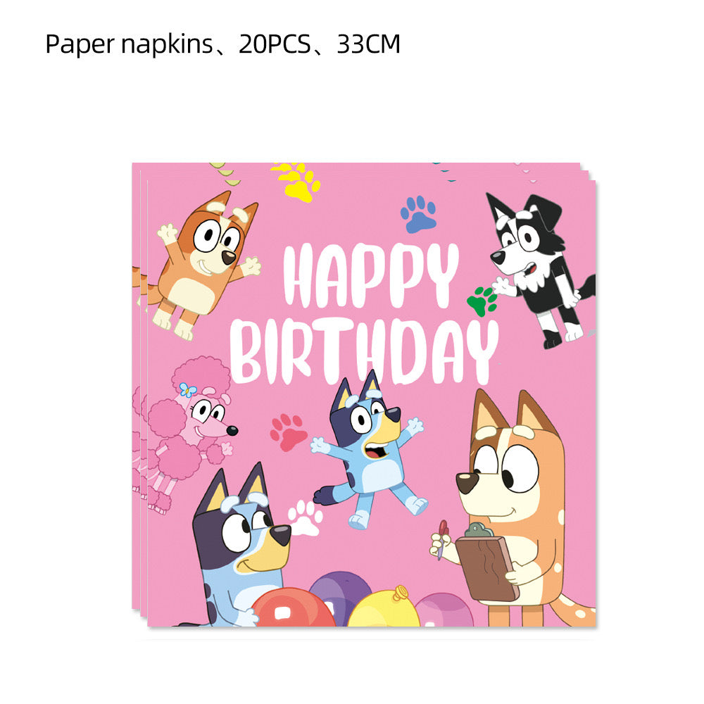 Set decorazioni per festa rosa Bluey - decorazione da tavola