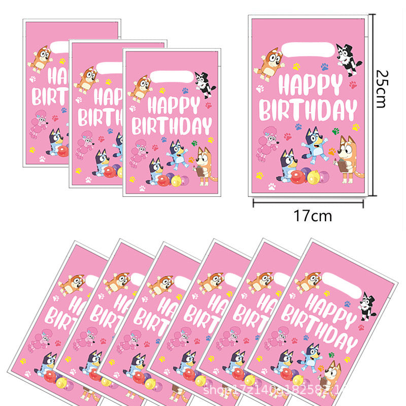 Set decorazioni per festa rosa Bluey - decorazione da tavola