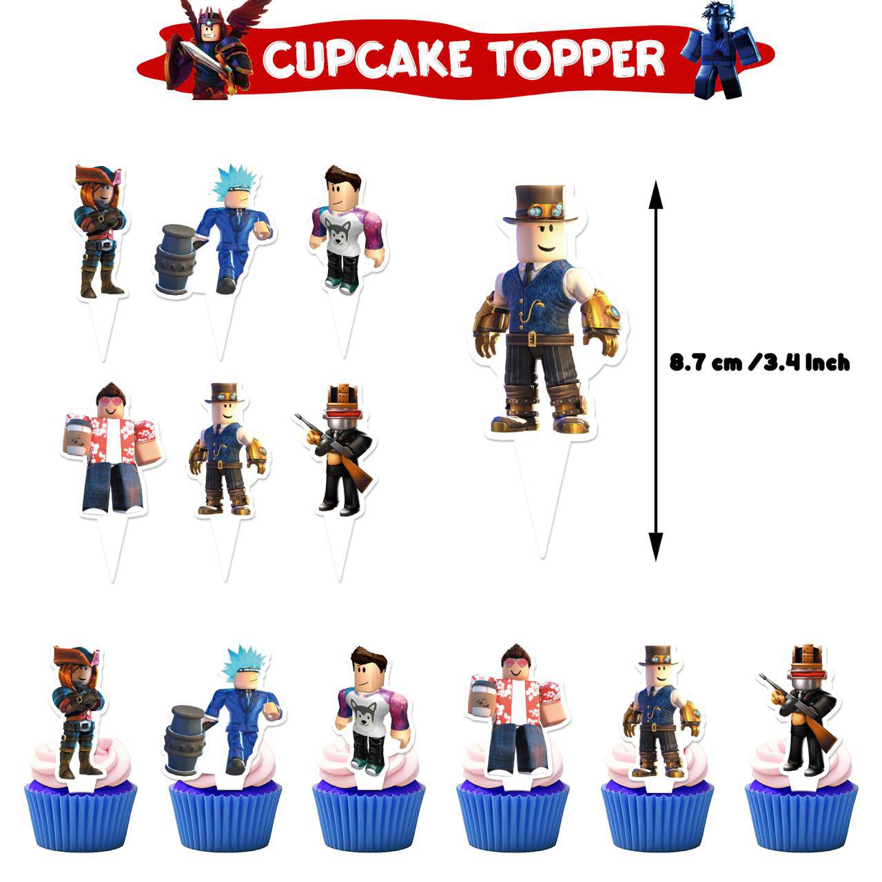 Roblox Sandbox party supplies. Full decorations set. Fast shipping within Europe