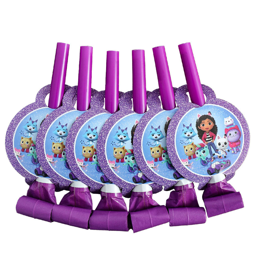 Gabby’s Dollhouse birthday party decorations and tableware set for kids.