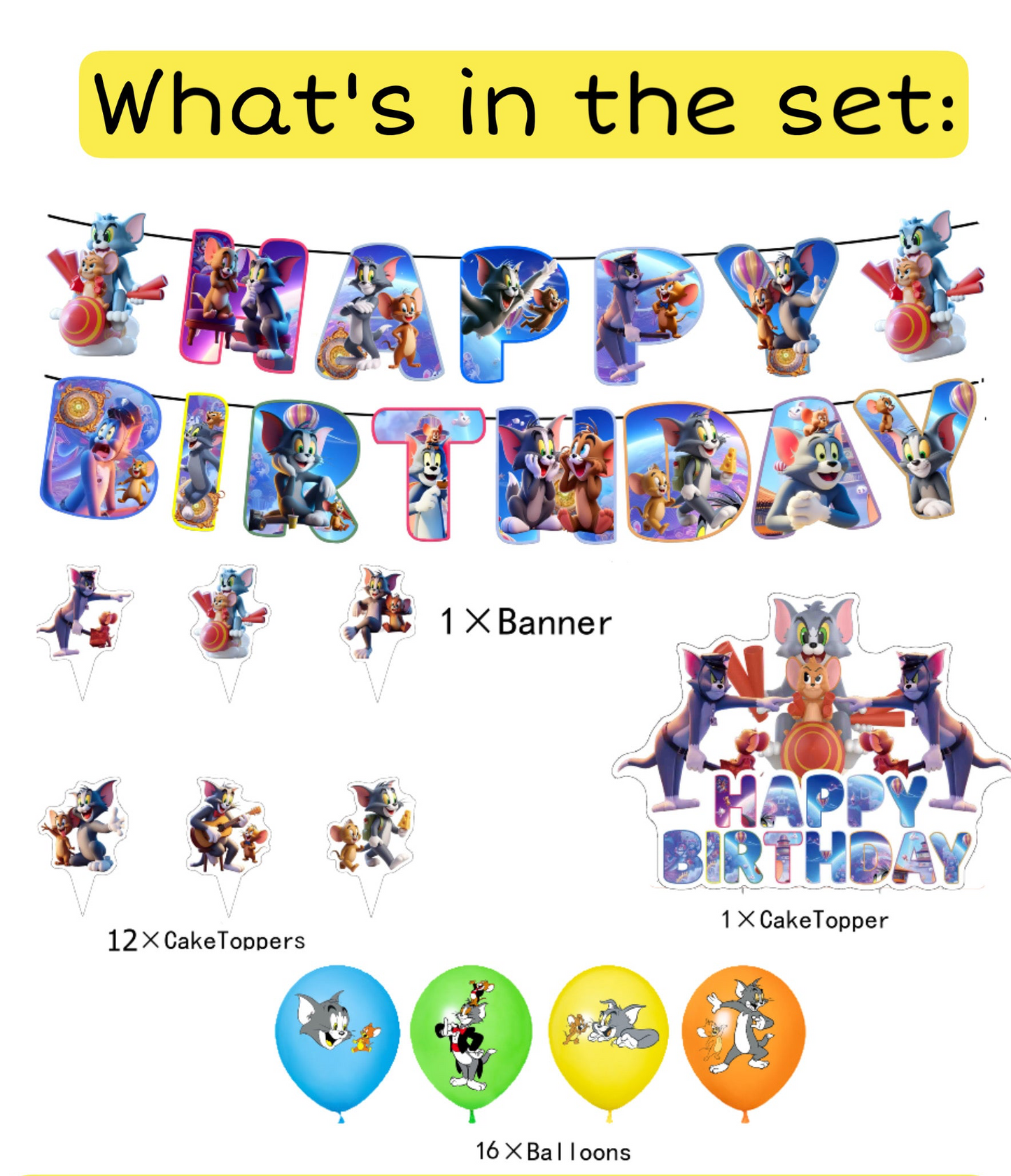 Tom and Jerry Party Decorations – Complete Decoration Set