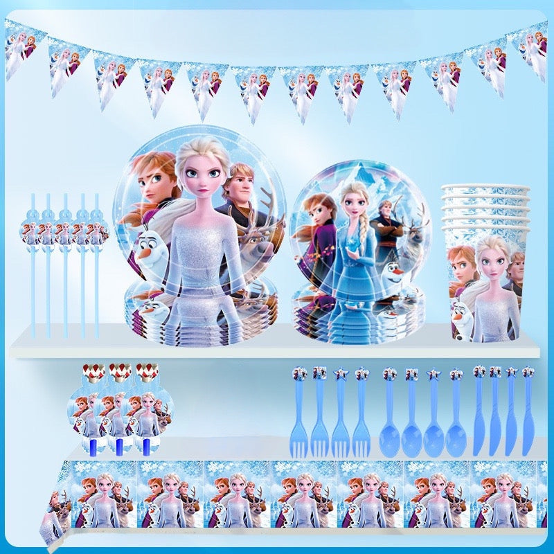 Frozen party supplies, complete decoration set for kids birthdays.
