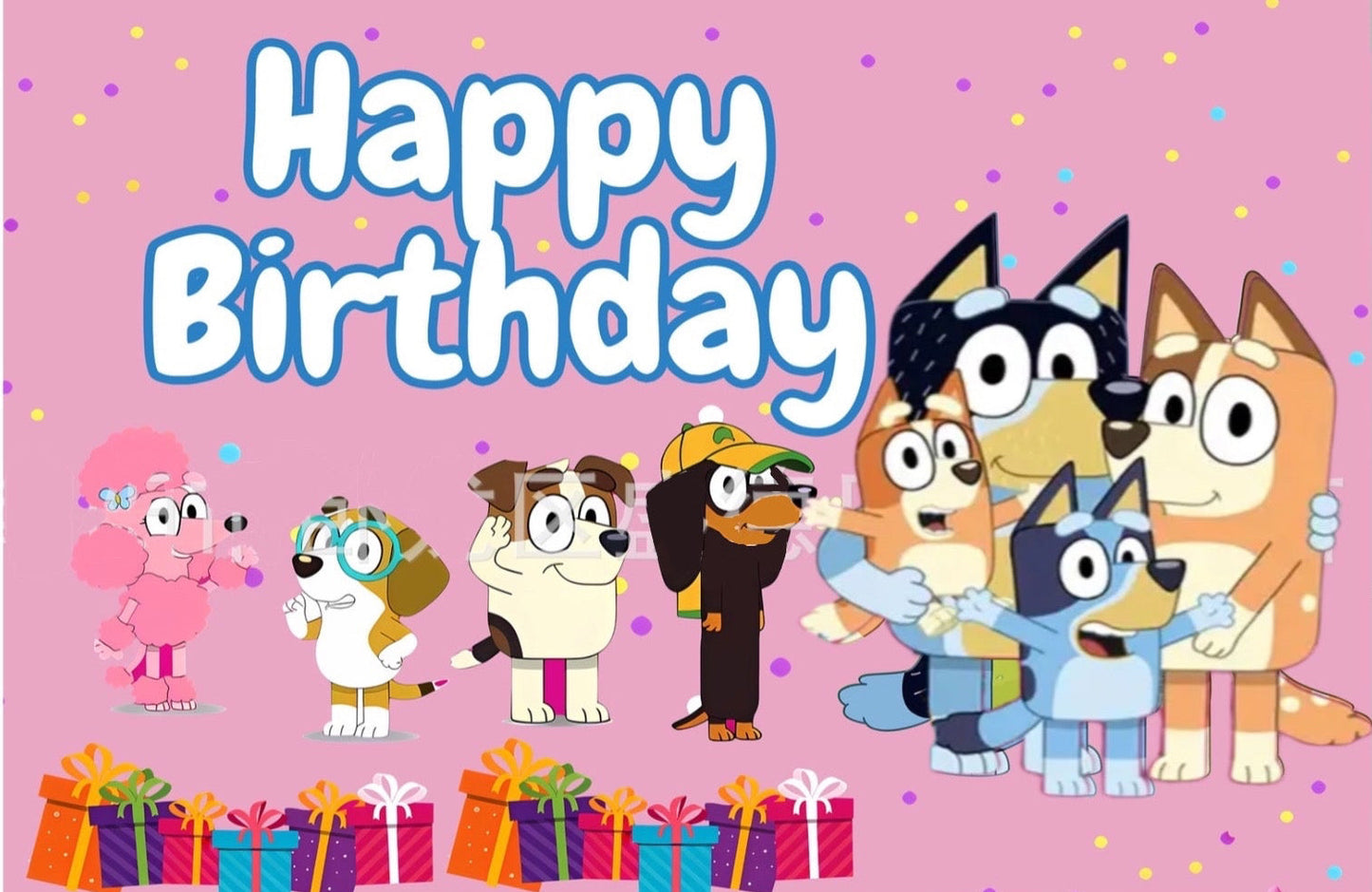 Set decorazioni per festa rosa Bluey - decorazione da tavola