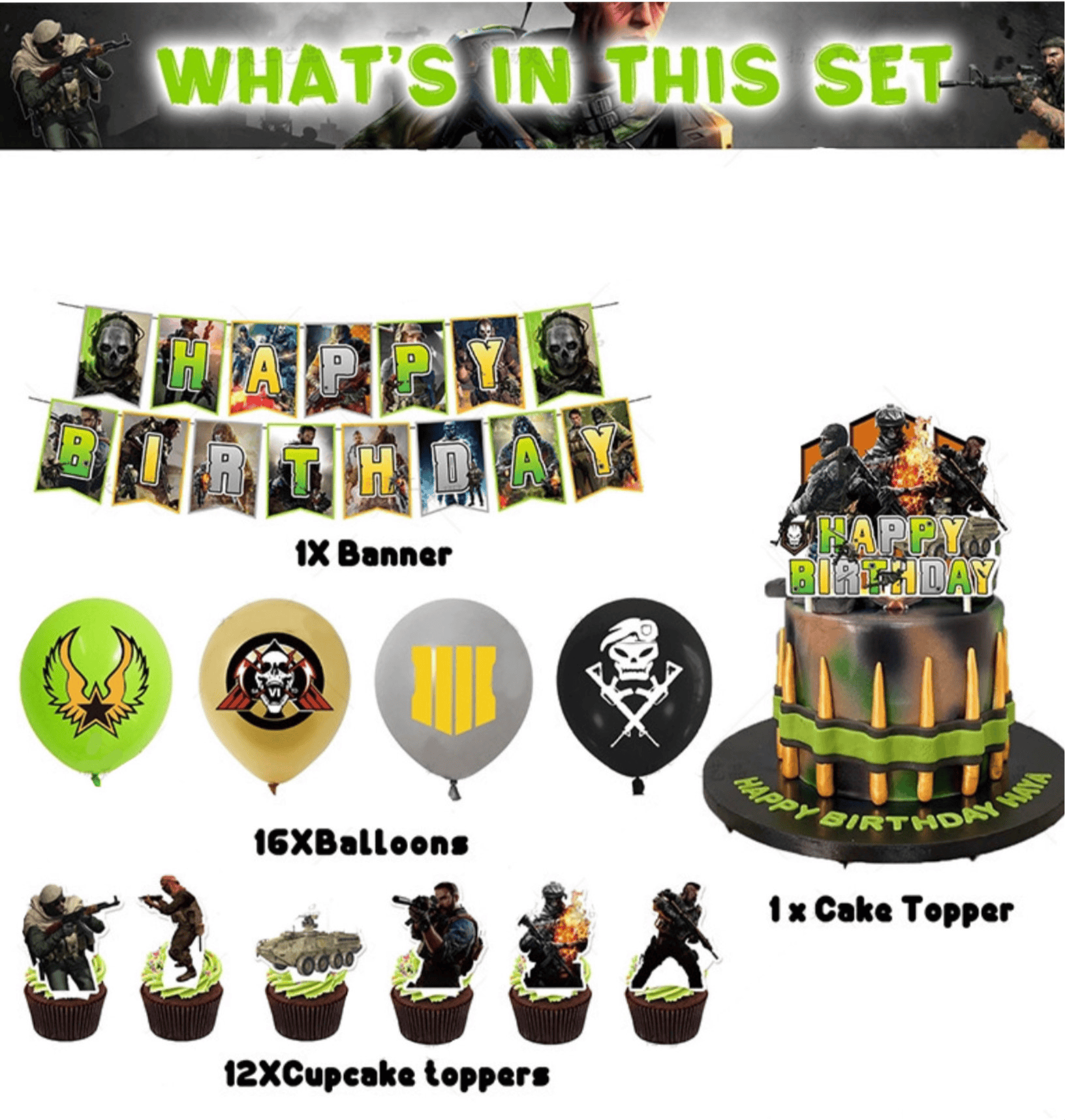 Call of Duty Birthday Party Decorations – Complete Decoration Set.