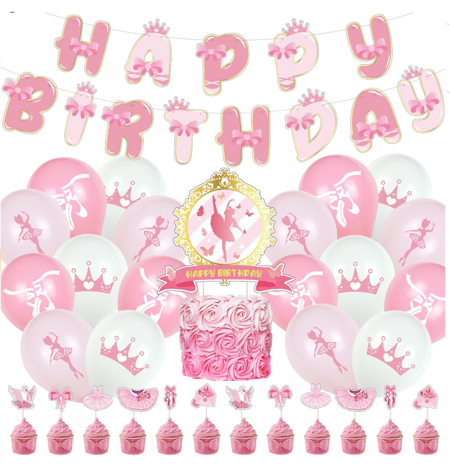 Ballerina Birthday Party Decorations – Complete Decoration Set.