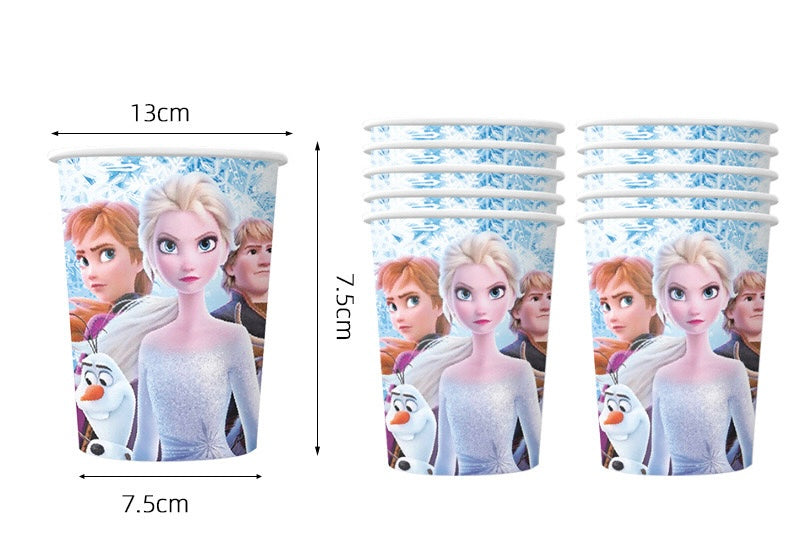 Frozen birthday party supplies featuring fun decorations for a magical Frozen-themed celebration